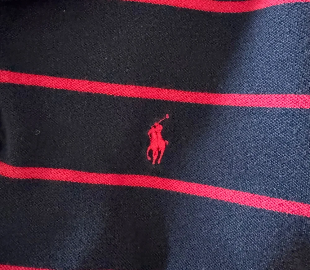 Vintage 90s Polo Ralph Lauren Striped Piqué Cotton Striped Polo Shirt Men's XXL